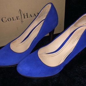 COLE HAAN- Cobalt Blue Suede Heels